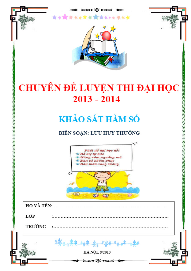 Chuyên đề khảo sát hàm số – Lưu Huy Thưởng
