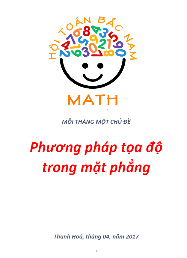 Chuyên đề phương pháp tọa độ trong mặt phẳng – Nguyễn Bá Hoàng