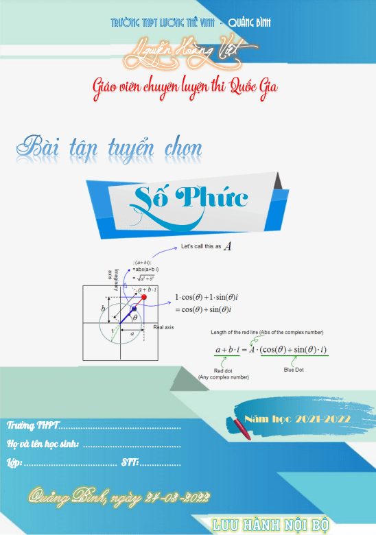 Bài tập tuyển chọn số phức – Nguyễn Hoàng Việt