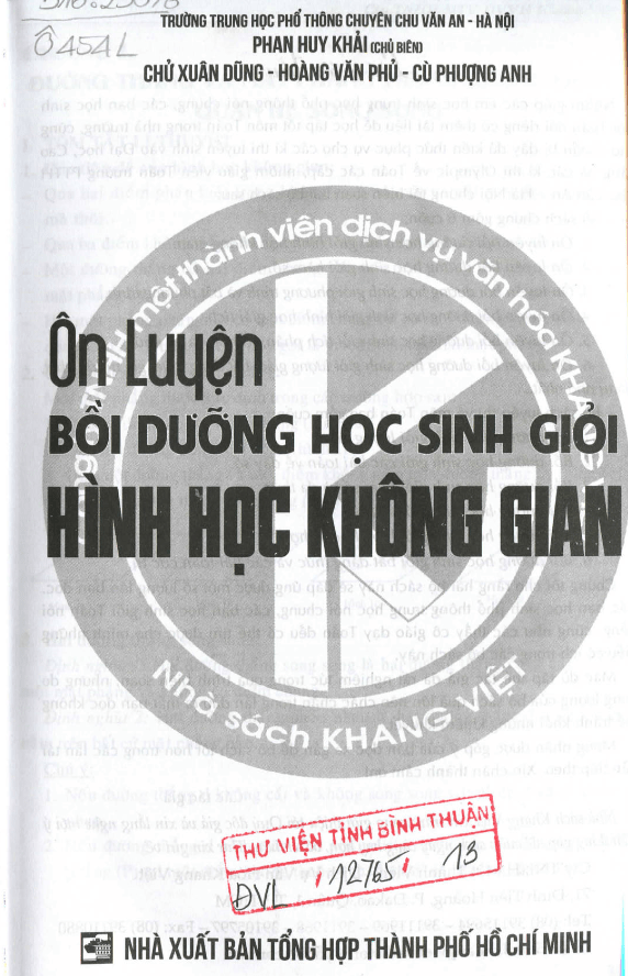 Ôn luyện bồi dưỡng học sinh giỏi hình học không gian – Phan Huy Khải