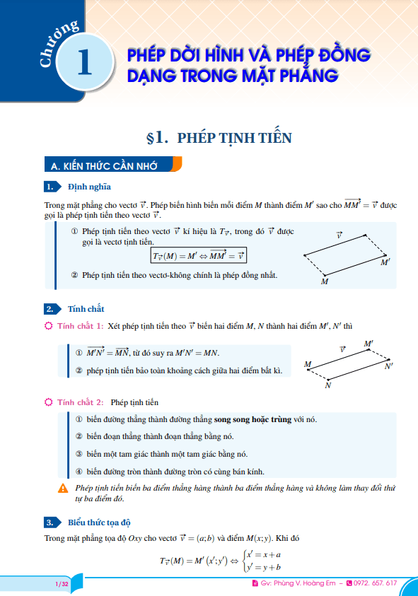 Phép dời hình và phép đồng dạng trong mặt phẳng – Phùng Hoàng Em
