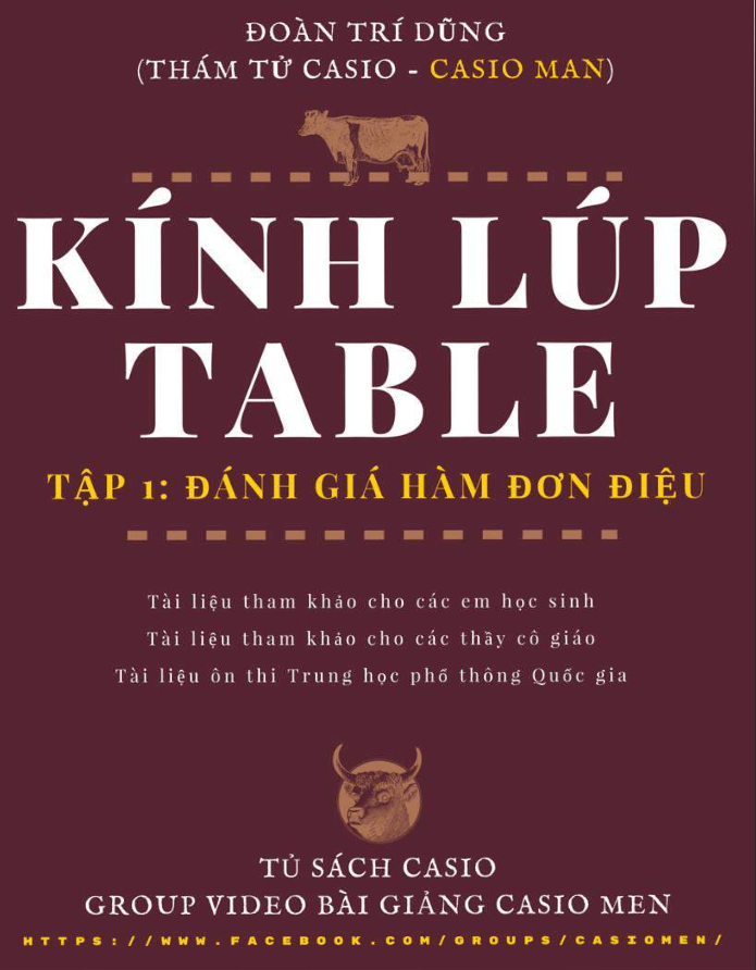 11 tập Kính Lúp Table giải toán bằng máy tính Casio – Đoàn Trí Dũng