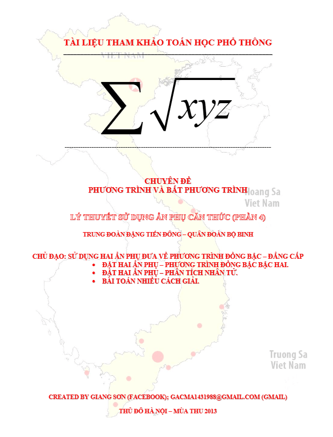 Sử dụng hai ẩn phụ đồng bậc giải phương trình chứa căn (ẩn phụ 4) – Lương Tuấn Đức