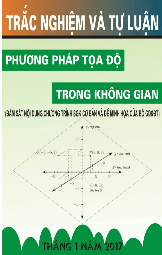 Trắc nghiệm và tự luận phương pháp tọa độ trong không gian – Nguyễn Quốc Thịnh
