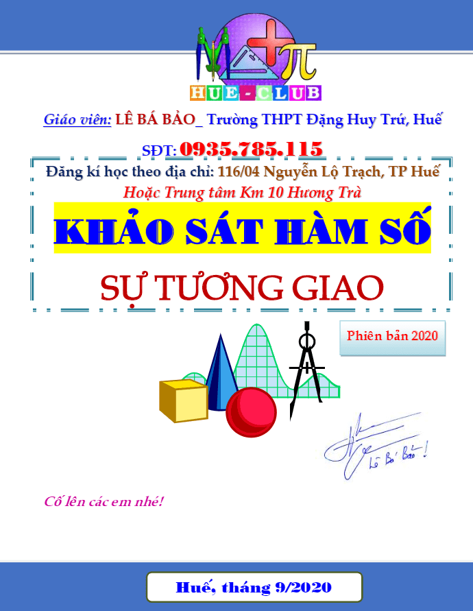 Bài toán tương giao của đồ thị hàm số – Lê Bá Bảo