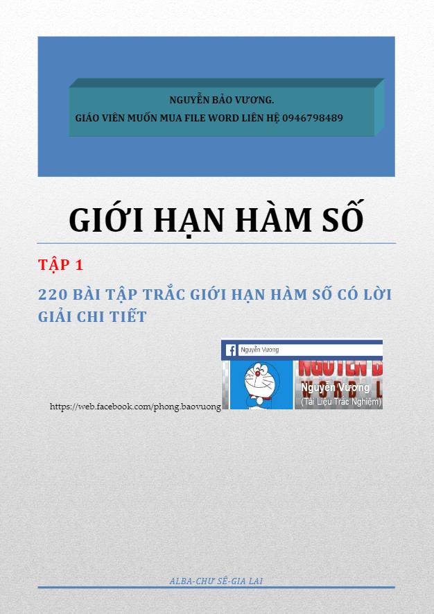Chuyên đề giới hạn – Nguyễn Bảo Vương