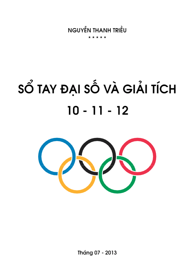 Sổ tay Đại số và Giải tích 10 – 11 – 12