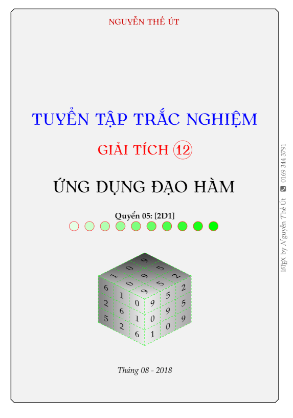 Tuyển tập trắc nghiệm ứng dụng đạo hàm – Nguyễn Thế Út