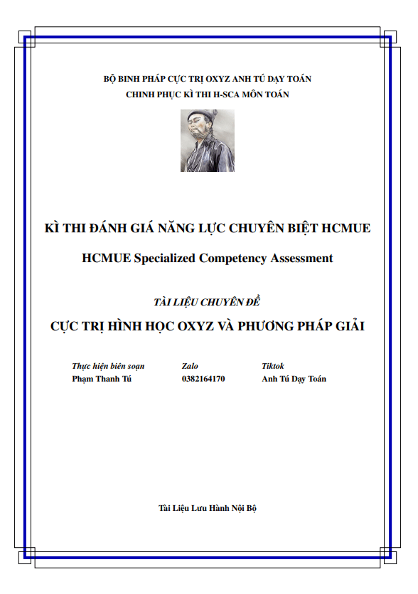Chuyên đề cực trị hình học Oxyz và phương pháp giải – Phạm Thanh Tú