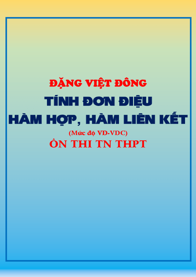 Tính đơn điệu hàm hợp, hàm liên kết (VD – VDC) – Đặng Việt Đông